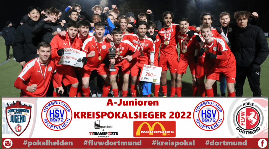 A-Junioren des Hombrucher SV sind Ballsportdirekt.dortmund & MC Donalds Kreispokalsieger 2022