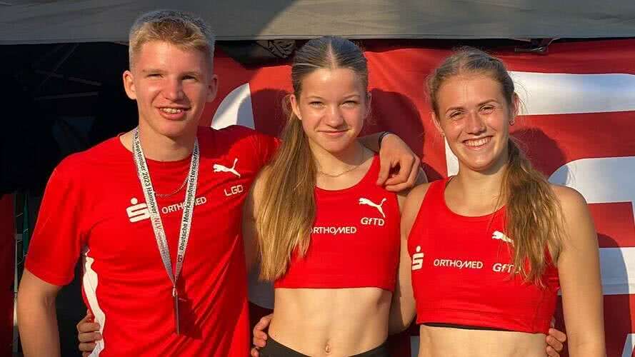 Ben Duwenbeck, Juna Duwenbeck und Lea Laux glänzten bei den deutschen Mehrkampfmeisterschaften in Hannover