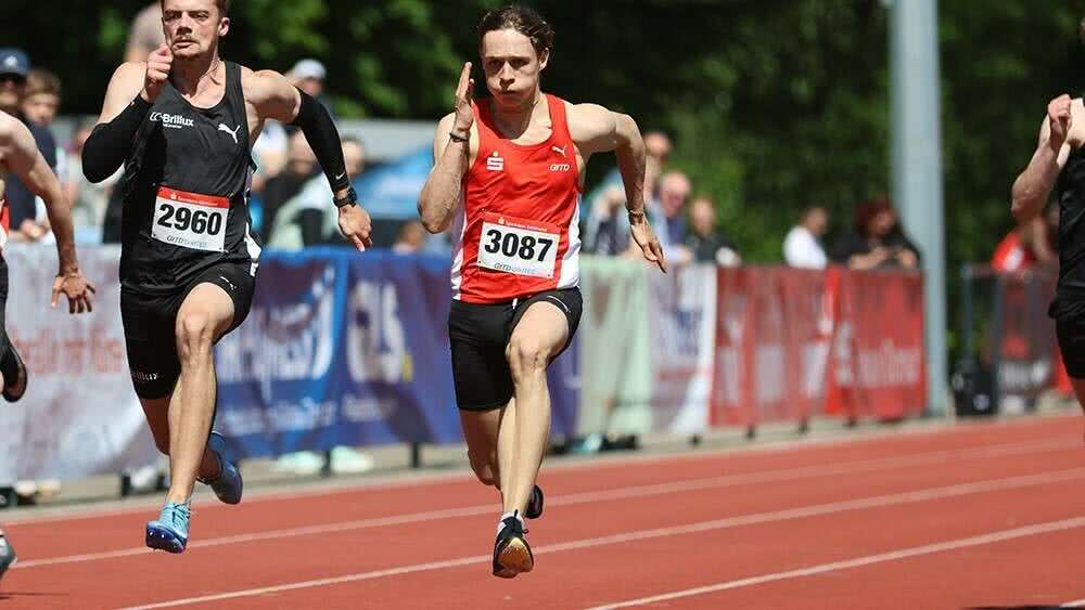 Ole Wörmann (rechts) mit starken 10,92 Sekunden über 100 Meter